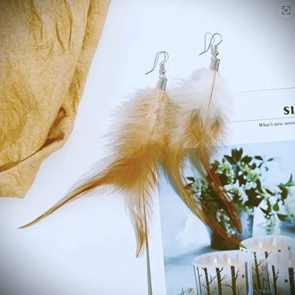 Bohemian Feathered Earrings | Dangle Style - Picture 5 of 5